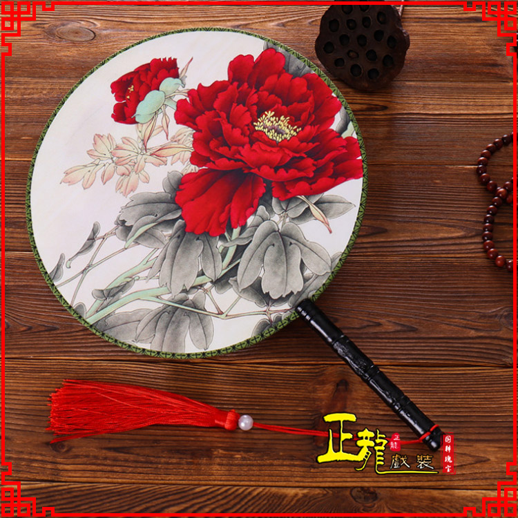 万源古典中国风团扇空白扇跳舞蹈扇 真丝宫扇