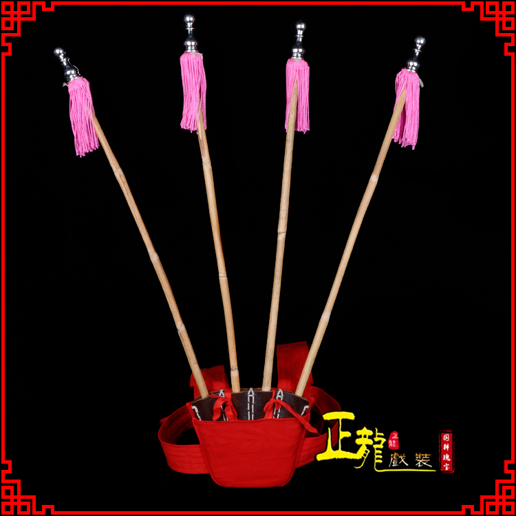 万源戏装戏曲用品靠旗男女大靠 靠板 正宗牛皮旗杆旗架